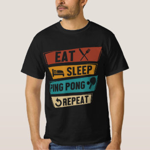 Camiseta Mesa Tenis Lover Comer Sleep Ping Pong Repetir