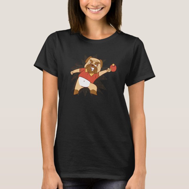 Camiseta Mesa Tenis Perro Pong Diseño Pingpong Outfit Dog P (Anverso)