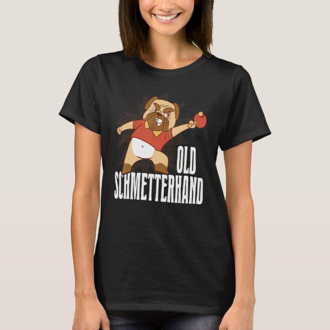 Camiseta Mesa Tennis Old Schmetterhand Pingpong Outfit Dog (Anverso)