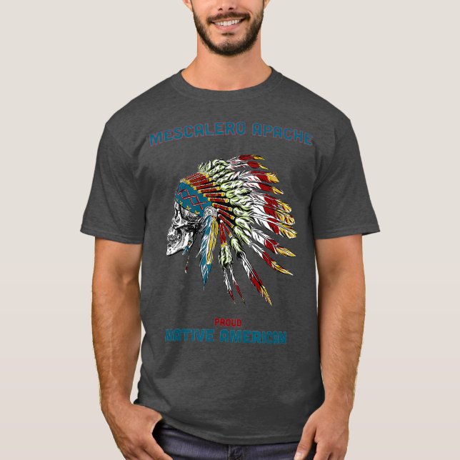 Camiseta MESCALERO APACHE Tribuna nativo indio americano (Anverso)