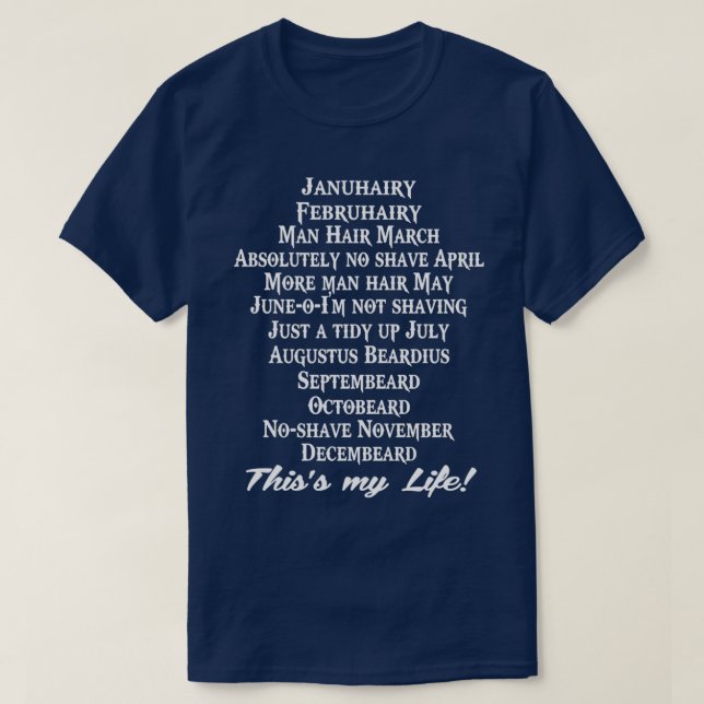 Camiseta Meses con barba (Diseño del anverso)
