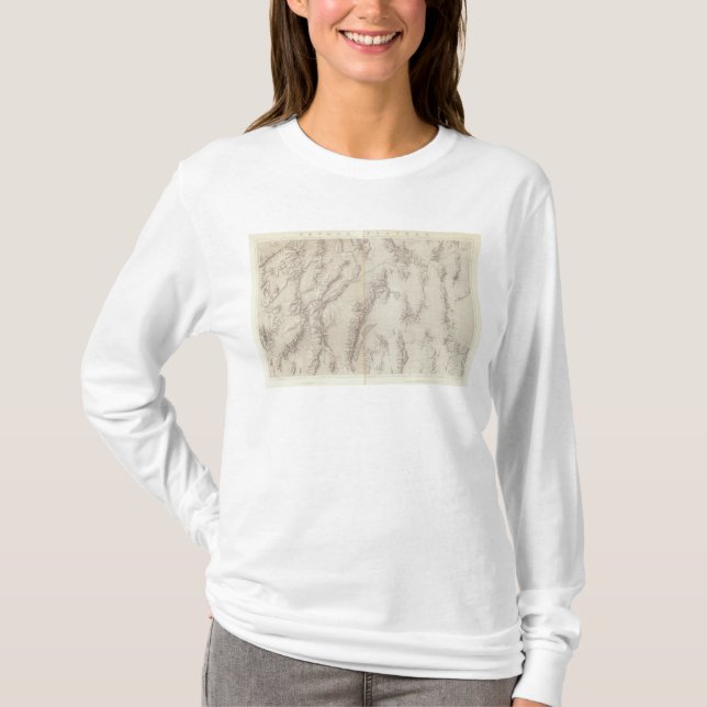 Camiseta Meseta de Nevada topográfica (Anverso)