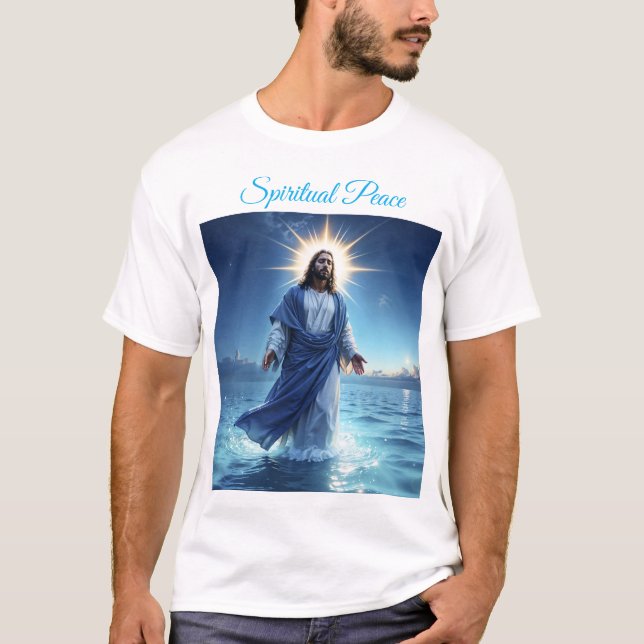 Camiseta Mesías Jesucristo gracia y serenidad arte (Anverso)