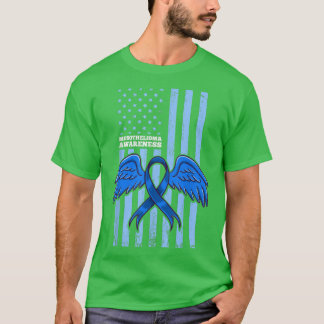Camiseta Mesothelioma Awareness Ribbon Flag