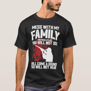Camiseta Mess With My Family Military Family Support Idea