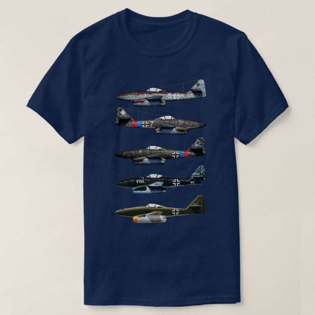 Camiseta Messerschmitt Me 262 Schwalbe WW2 Jet Fighter (Diseño del anverso)