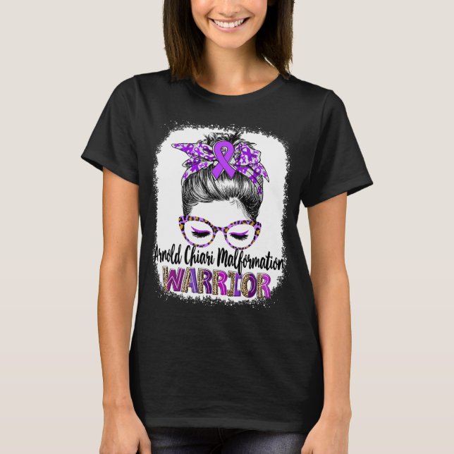 Camiseta Messy Bun Arnold Chiari Malformation Warrior (Anverso)