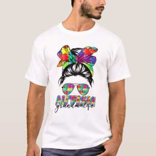 Camiseta Messy Bun Bandana Abuela Autismo femenino