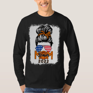 Camiseta Messy Bun Basketball Senior Mom 2022 Bleached
