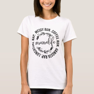 Camiseta Messy Bun Café Corre Gangsta Rap Mamá Vida