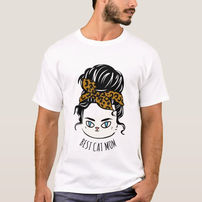 Camiseta Messy Bun CAT MOM (Anverso)
