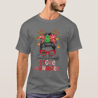 Camiseta Messy Bun Christmas- Santa's Favorite Store Manage