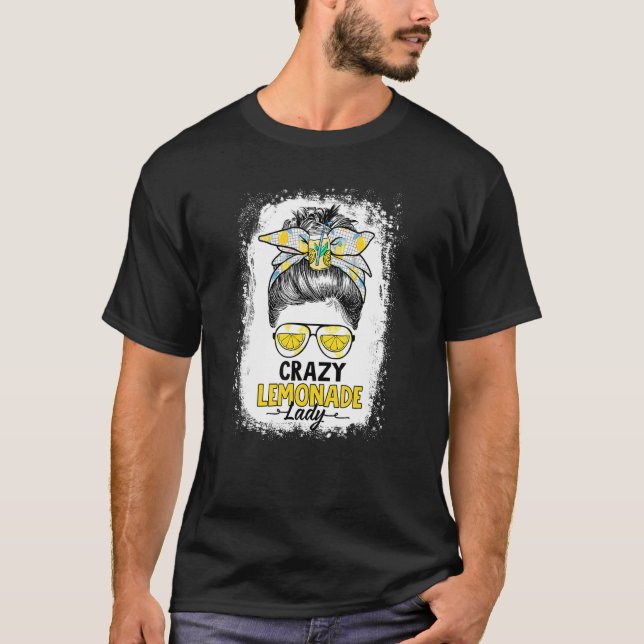 Camiseta Messy Bun Crazy Lemonade Lady Helado Jugo de Limón (Anverso)