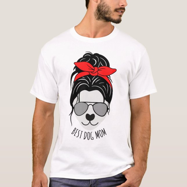 Camiseta Messy Bun DOG MOM T-Shirt (Anverso)