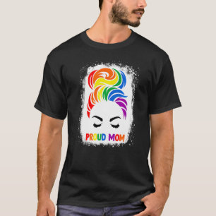 Camiseta Messy Bun Gay Orgullo Mamá Lgbt Lgbtq Madres M