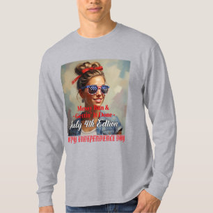 Camiseta "Messy Bun & Gettin' It Done" 4 de julio Personali