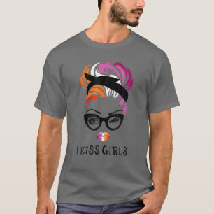 Camiseta Messy Bun Hair besé a Chicas Mamá Lluvia Lésbic