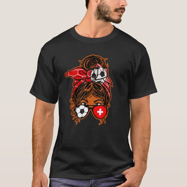 Camiseta Messy Bun Hair Brown Skcer Chica Suiza (Anverso)