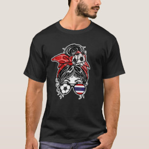 Camiseta Messy Bun Hair Chica de fútbol tailandés