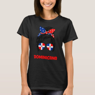 Camiseta Messy Bun Hair Dominicana Chica Dominicana