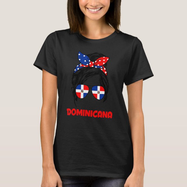 Camiseta Messy Bun Hair Dominicana Chica Dominicana (Anverso)