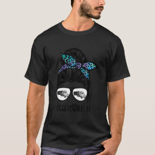 Camiseta Messy Bun Hair Glasses Proud Logger Wife
