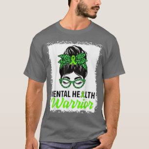 Camiseta Messy Bun Hair Guerrero de Salud Mental Salud Ment