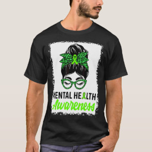 Camiseta Messy Bun Hair Guerrero de Salud Mental Salud Ment
