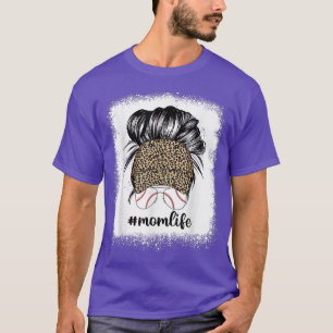 Camiseta Messy Bun Hair Mujeres Mamá Vida Chita Impresión B