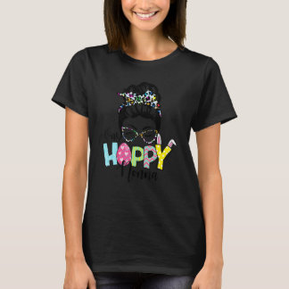 Camiseta Messy Bun Hair One Hoppy Nonna Bunny Feliz Pascua
