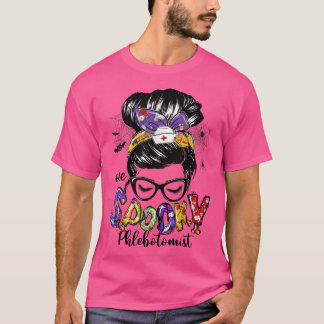 Camiseta Messy Bun Happy Halloween, un fantasma fantasmal