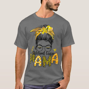 Camiseta Messy Bun Leopard Cáncer de la Infancia Amarillo M