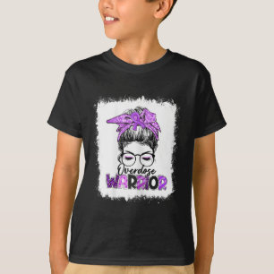 Camiseta Messy Bun Leopard Print Purple Ribbon Overdose Awa
