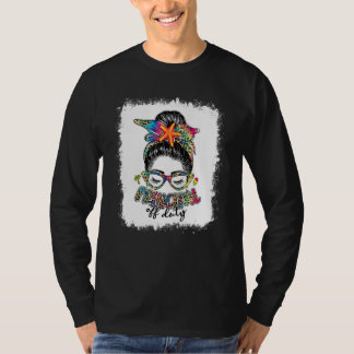 Camiseta Messy Bun Leopard Tie Dye Principal Del Debate Sum