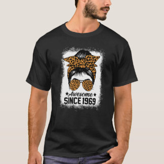 Camiseta Messy Bun Leoprad Impresionante Desde 1969 53 Años