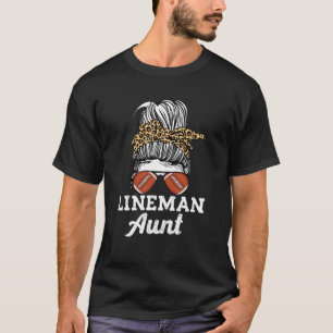 Camiseta Messy Bun Lineman Tunt Leopard Pattern Offensive L