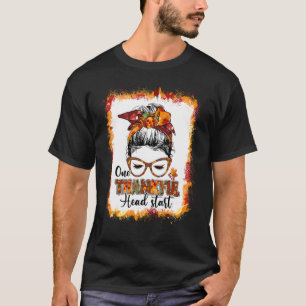 Camiseta Messy Bun One Thankful Head Start Otoño Cae Más Qu