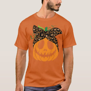 Camiseta Messy Bun Scary squash Cara de calabaza tallada Ha