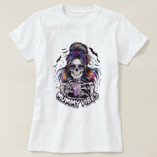 Camiseta Messy Bun Skeleton "MUMMY VIBES"