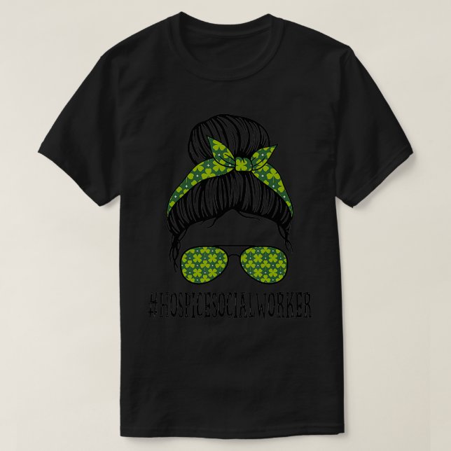 Camiseta Messy Bun St Patrick's Day S (Diseño del anverso)