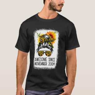 Camiseta Messy Bun Sunflower Impresionante Desde Noviembre