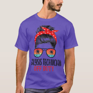 Camiseta Messy Bun Técnico De Diálisis De Servicio Atardece