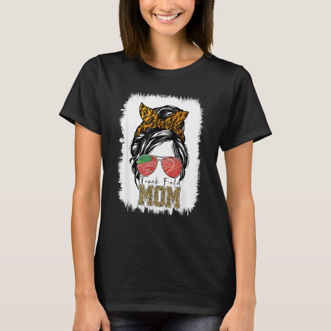 Camiseta Messy Bun Track Field Mamá Corriendo Madres (Anverso)