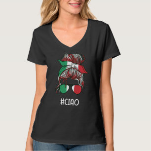 Camiseta Messy Buns Chica italiana Chica Italia Mujer Fl