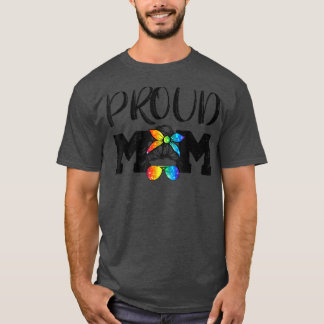 Camiseta Messy Hair Bun Orgulloso Mamá LGBT Apoyo al Orgull