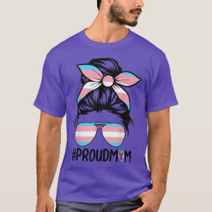 Camiseta Messy Hair Bun Orgulloso Mamá Transgénero Lgbt Org