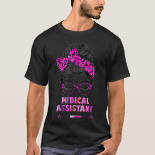 Camiseta Messy Hair Woman Bun Asistente Médico Enfermera O