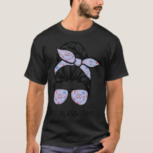 Camiseta Messy Hair Woman Bun Auxiliar Médico Madres