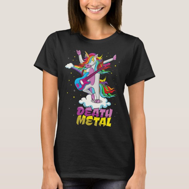 Camiseta Meta de Guitarista de Música Metalizado Arcoiris d (Anverso)