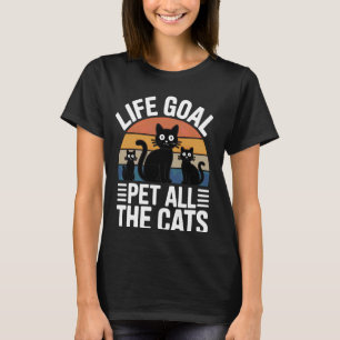 Camiseta Meta de vida acariciar a todos los gatos Lindos Ga